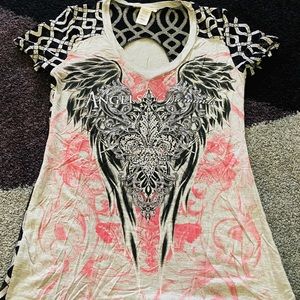 Angels and Diamonds Bling Shirt Top (S)